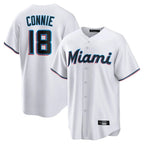 Miami Marlins #18 Griffin Conine Player White BFRAILEY Home Game Stitched Jerseys