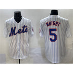 New York Mets #5 David Wright White BFRAILEY Stitched Jersey
