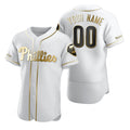 Custom Philadelphia Phillies White BFRAILEY Stitched Flex Base Golden Edition Jersey