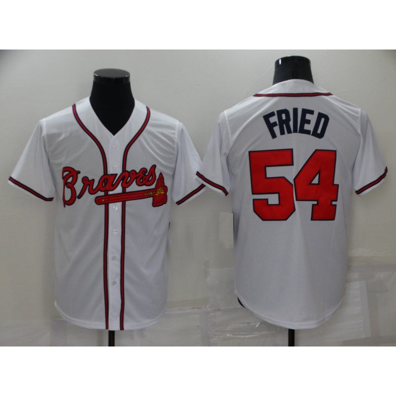 Atlanta Braves #54 Max Fried White BFRAILEY Stitched Cool Base Jersey
