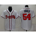 Atlanta Braves #54 Max Fried White BFRAILEY Stitched Cool Base Jersey