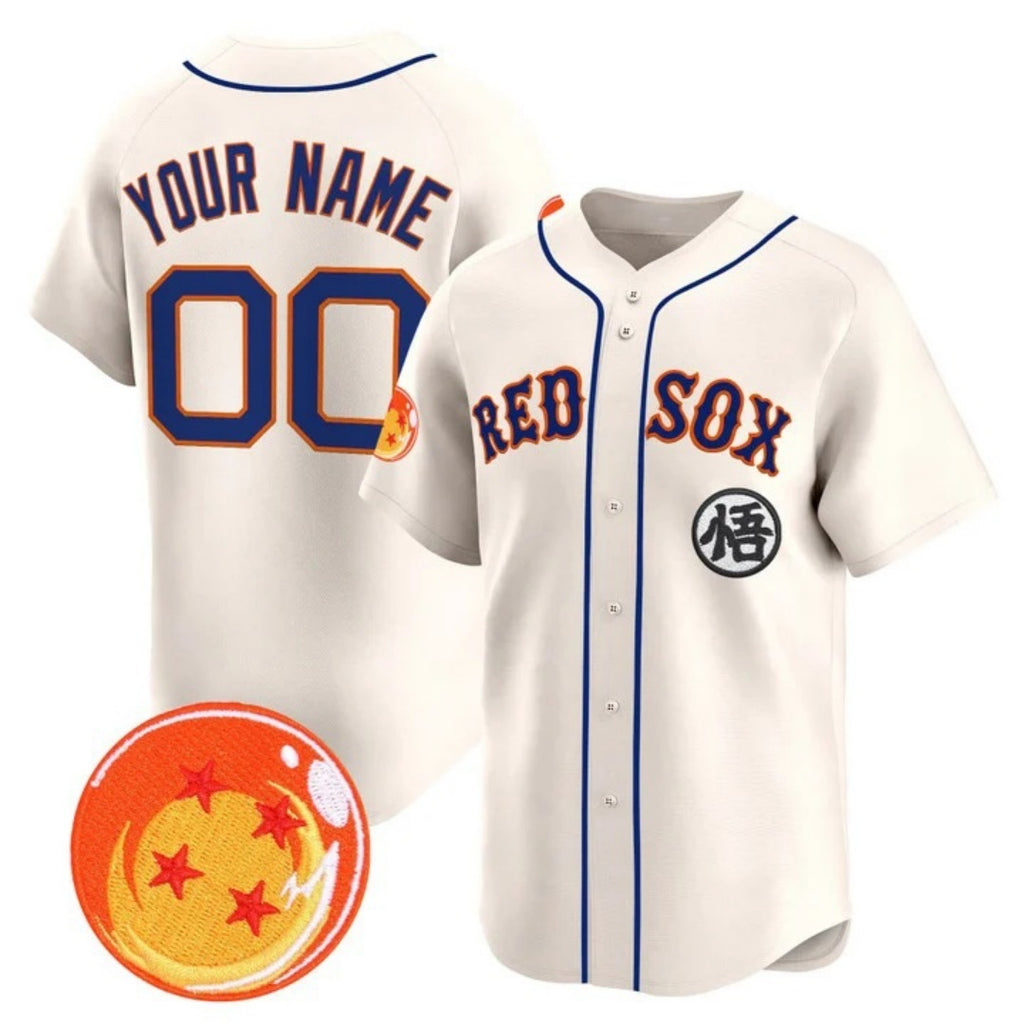 Custom Boston Red Sox x Dragon Ball Cream BFRAILEY Vapor Premier Limited Jersey - All Stitched