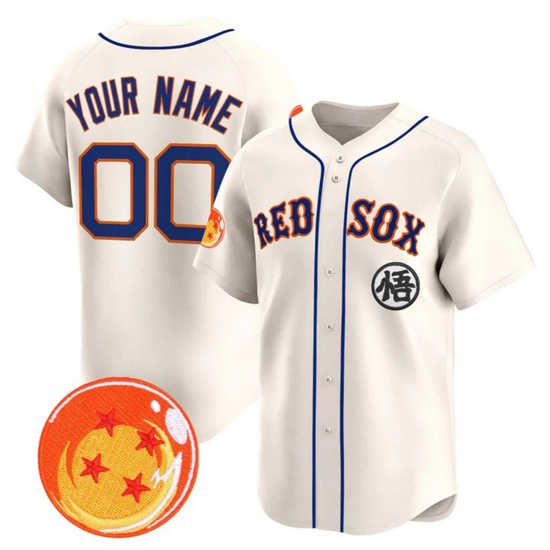 Custom Boston Red Sox x Dragon Ball Cream BFRAILEY Vapor Premier Limited Jersey - All Stitched