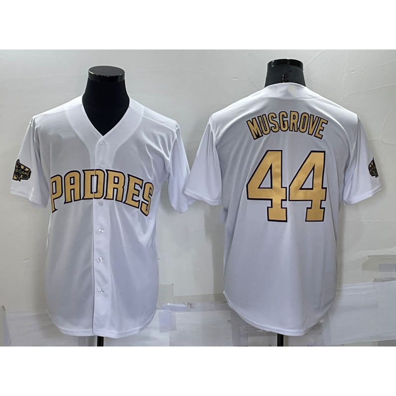 San Diego Padres #44 Joe Musgrove White BFRAILEY 2022 All Star Stitched Cool Base Jersey