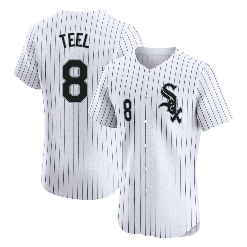 Chicago White Sox #8 Kyle Teel Player White BFRAILEY Stripe Limited Elite Home Stitched Jerseys