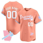 Custom Atlanta Braves Bubblegum Pink Vapor Premier Limited Jersey ¨C Peach BFRAILEY