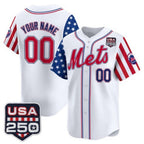 Custom New York Mets America 250 Edition Vapor Premier Limited White BFRAILEY Stitched Jerseys