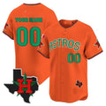 Custom Houston Astros Mexico Texas Patch Vapor Premier Limited Jersey V3 ¨C Orange BFRAILEY
