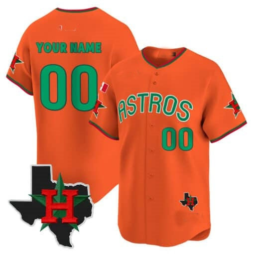 Custom Houston Astros Mexico Texas Patch Vapor Premier Limited Jersey V3 ¨C Orange BFRAILEY
