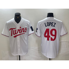 Minnesota Twins #49 Pablo Lopez White BFRAILEY Stitched Cool Base Jersey