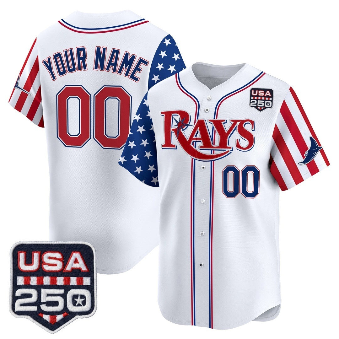 Custom Tampa Bay Rays America 250 Edition Vapor Premier Limited White BFRAILEY Stitched Jerseys