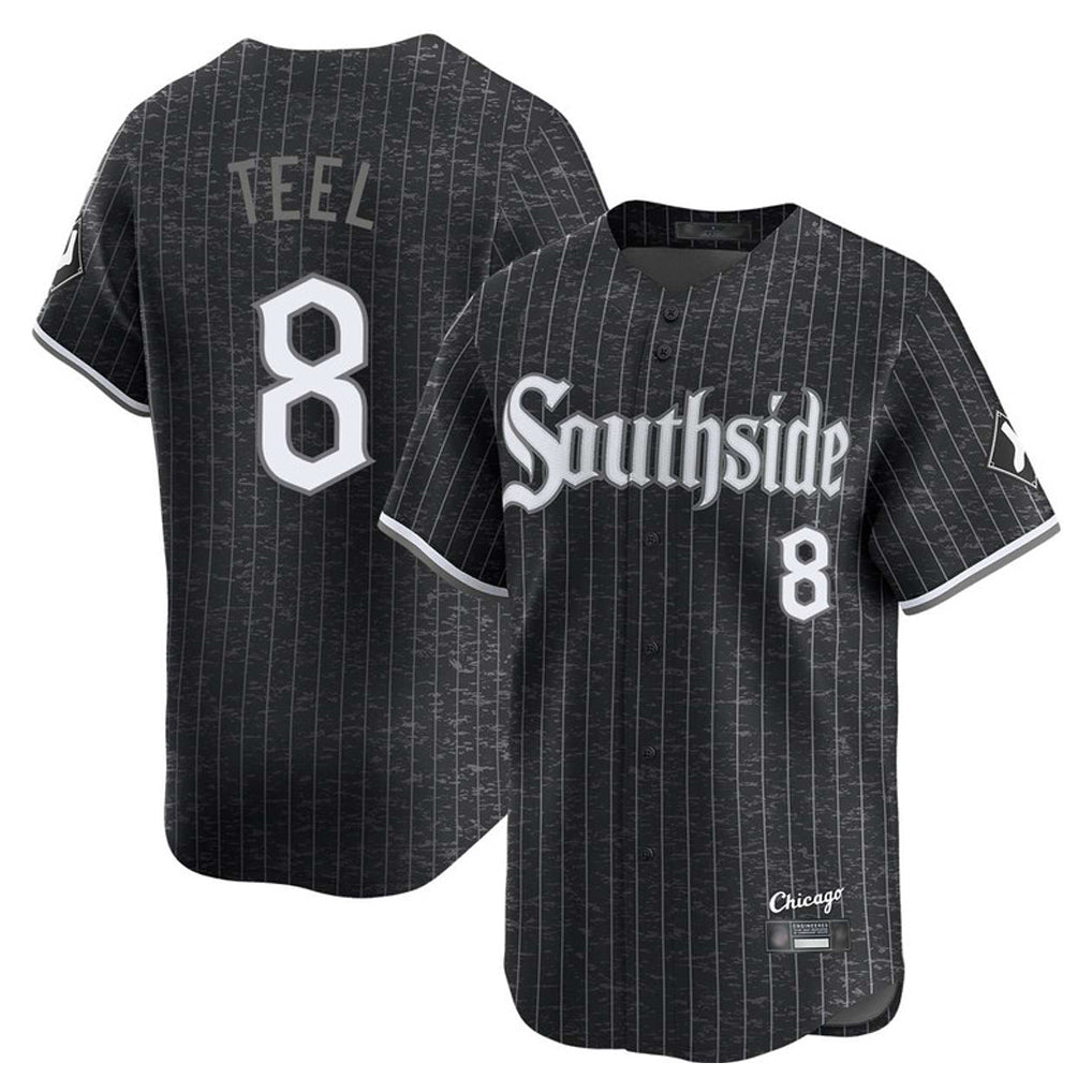Chicago White Sox #8 Kyle Teel Player Black BFRAILEY City Connect Limited Home Stitched Jerseys