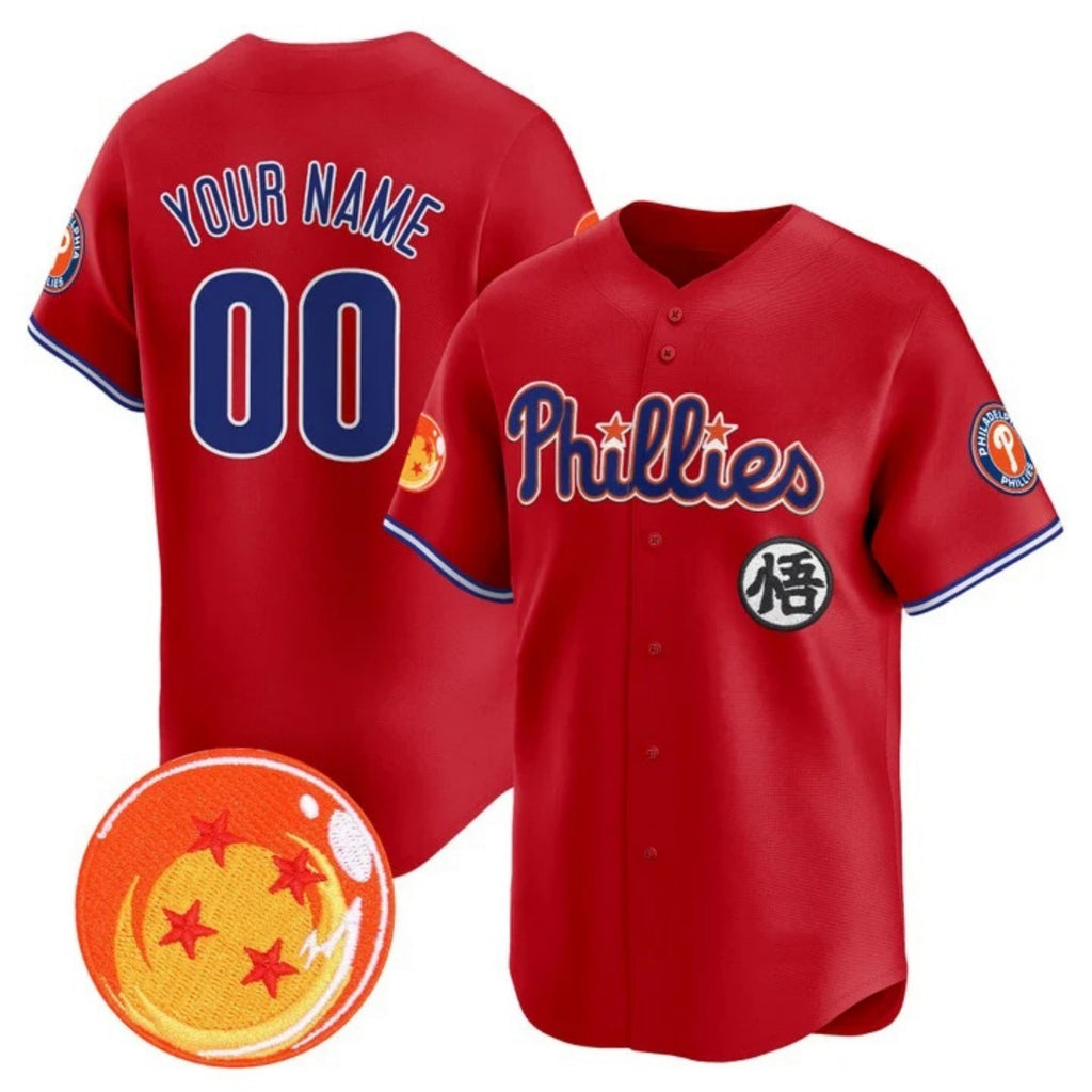 Custom Philadelphia Phillies x Dragon Ball Red BFRAILEY Vapor Premier Limited Jersey - All Stitched