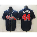Atlanta Braves #44 Hank Aaron Navy Blue BFRAILEY Stitched Cool Base Jersey