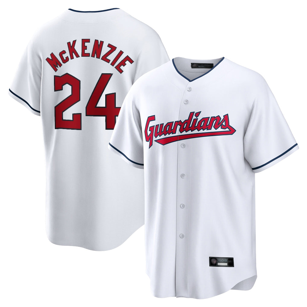 Cleveland Guardians #24 Triston McKenzie Player White BFRAILEY Home Game Stitched Jerseys