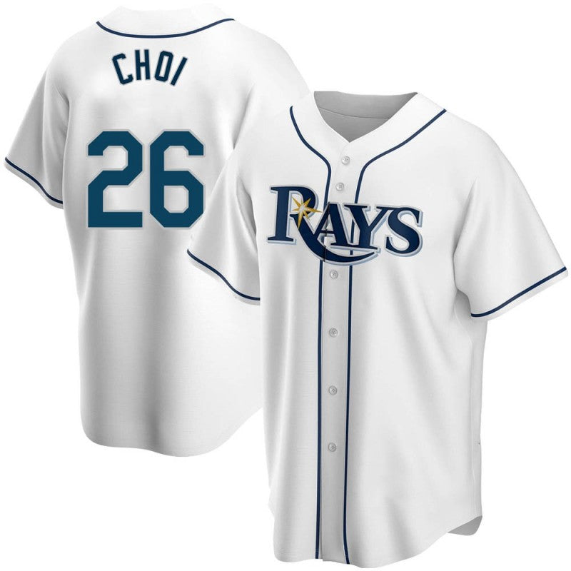 Tampa Bay Rays #26 Ji-Man Choi Replica White BFRAILEY Home Jersey