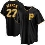 Pittsburgh Pirates #27 Kevin Newman Black BFRAILEY Cool Base Stitched Jersey