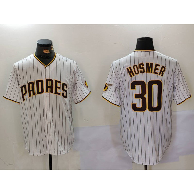 San Diego Padres #30 Eric Hosmer White BFRAILEY Stitched Cool Base Jersey 2