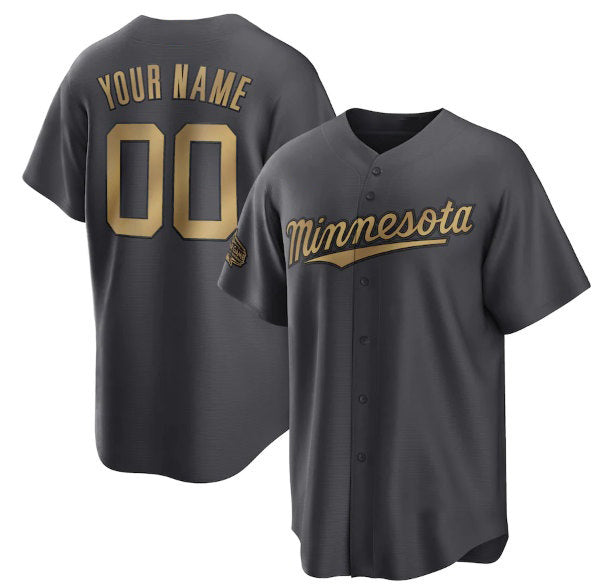 Custom Minnesota Twins Active Player Charcoal BFRAILEY 2022 All-Star Cool Base Stitched Jersey