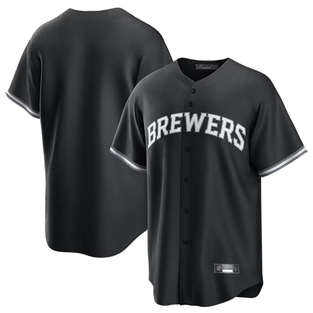 Milwaukee Brewers Blank Player Black BFRAILEY Game Home Stitched Jerseys