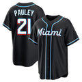 Miami Marlins #21 Graham Pauley Player Black BFRAILEY Fashion Out Home Game Stitched Jerseys