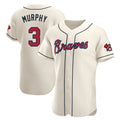 Atlanta Braves #3 Dale Murphy Player Cream BFRAILEY Limited Elite Home Game Stitched Jerseys