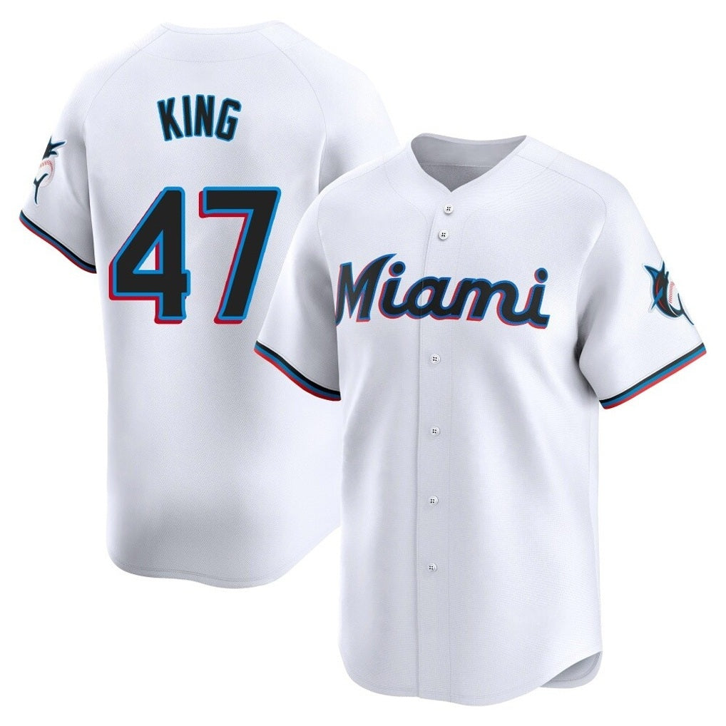 Miami Marlins #47 John King Player White BFRAILEY Home Limited Stitched Jerseys