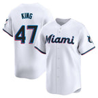 Miami Marlins #47 John King Player White BFRAILEY Home Limited Stitched Jerseys