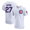 Chicago Cubs #27 Seiya Suzuki Player White BFRAILEY Limited Elite Home Game Stitched Jerseys