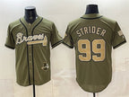 Atlanta Braves #99 Spencer Strider Olive BFRAILEY 2026 Armed Forces Day Stitched Jersey