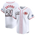 Cincinnati Reds #21 Hunter Greene Player White BFRAILEY Speedway Classic Home Limited Stitched Jerseys