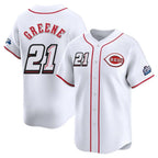 Cincinnati Reds #21 Hunter Greene Player White BFRAILEY Speedway Classic Home Limited Stitched Jerseys