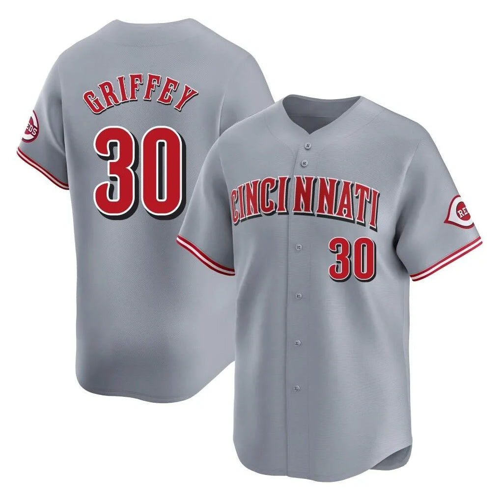 Cincinnati Reds #30 Ken Griffey Player Gray BFRAILEY Home Limited Stitched Jerseys