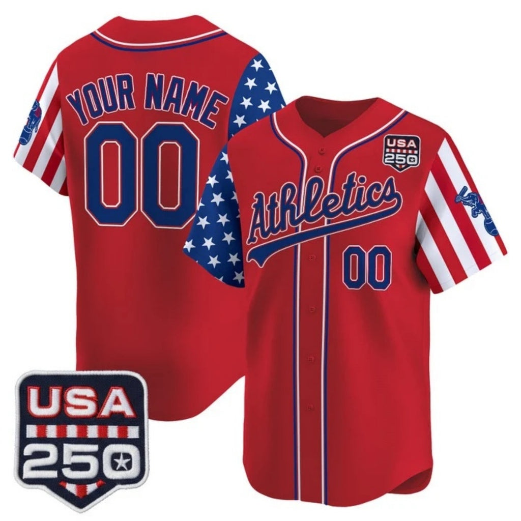 Custom Oakland Athletics America 250 Edition Vapor Premier Limited Red BFRAILEY Stitched Jerseys