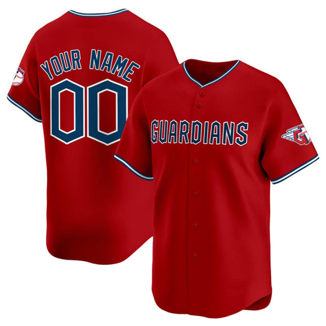 Custom Cleveland Guardians Active Player Red BFRAILEY Alternate Limited Stitched Jersey