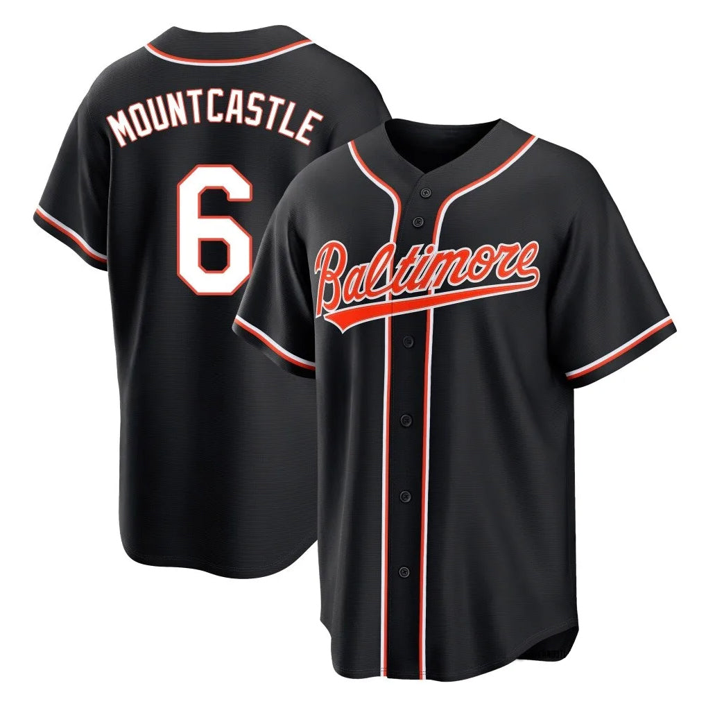 Baltimore Orioles #6 Ryan Mountcastle Player Black BFRAILEY Out Home Game Stitched Jerseys