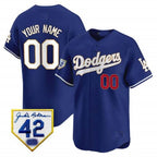 Custom Los Angeles Dodgers 2024 Jackie Robinson Patch Vapor Premier Limited Jersey ¨C Royal BFRAILEY