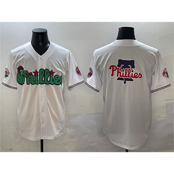 Philadelphia Phillies Team Big Logo White BFRAILEY Phanatic Limited Stitched Jersey