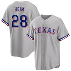 Texas Rangers #28 Jonah Heim Gray BFRAILEY Cool Base Stitched Jersey