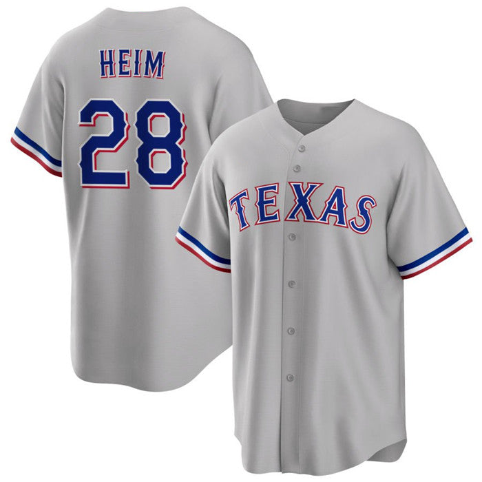 Texas Rangers #28 Jonah Heim Gray BFRAILEY Cool Base Stitched Jersey