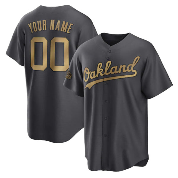 Custom Oakland Athletics Active Player Charcoal BFRAILEY 2022 All-Star Cool Base Stitched Jersey