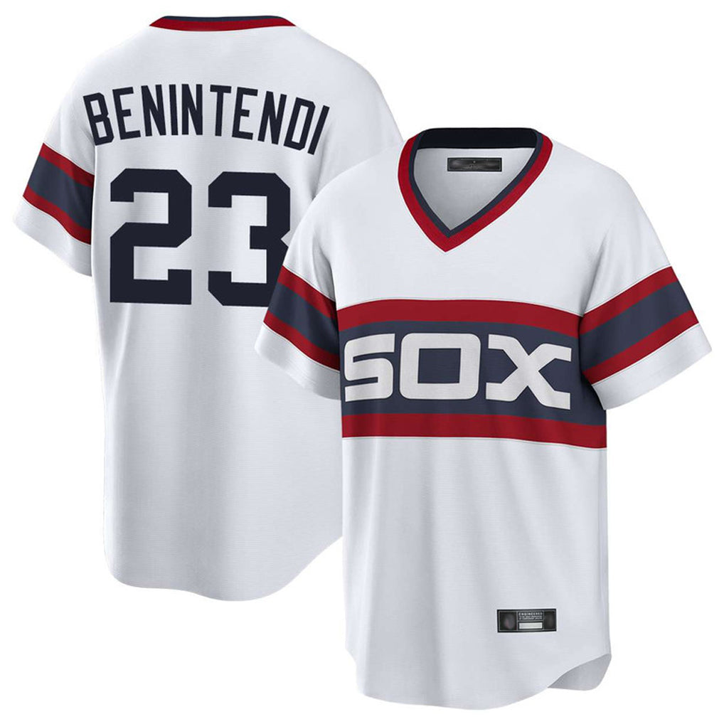 Chicago White Sox #23 Andrew Benintendi Player White BFRAILEY T-shirt Home Game Stitched Jerseys