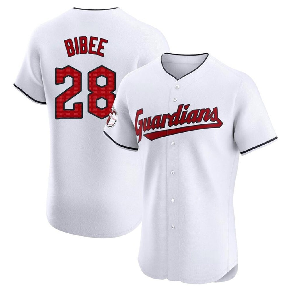 Cleveland Guardians #28 Tanner Bibee Player White BFRAILEY Limited Elite Home Stitched Jerseys