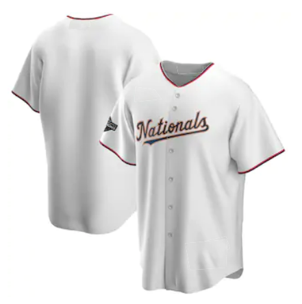 Washington Nationals White Gold BFRAILEY 2019 World Series Champions Blank Cool Base Jersey