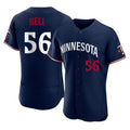 Minnesota Twins #56 Josh Bell Player Navy BFRAILEYReplica Home Limited Elite Stitched Jerseys