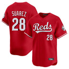 Cincinnati Reds #28 Eugenio Su¨¢rez Player Red BFRAILEY Home Limited Stitched Jerseys