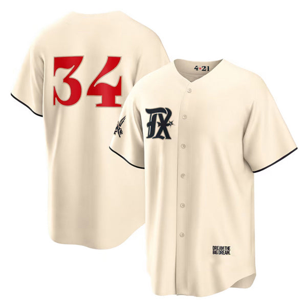 Texas Rangers #34 Nolan Ryan Cream BFRAILEY 2023 City Connect Cool Base Stitched Jersey
