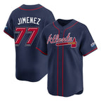 Atlanta Braves #77 Joe Jimenez Player Navy BFRAILEY 2025 Speedway Classic Home Game Stitched Jerseys
