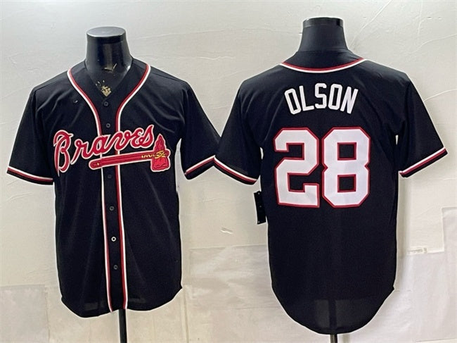 Atlanta Braves #28 Matt Olson 2026 Fashion Replica Black BFRAILEY Out Stitched Jersey