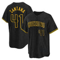 Arizona Diamondbacks #41 Carlos Santana Player Black BFRAILEY Snake Skin City Home Game Stitched Jerseys